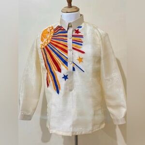 Filipino SINAG Barong Mens Tagalog Modern Design NWOT
